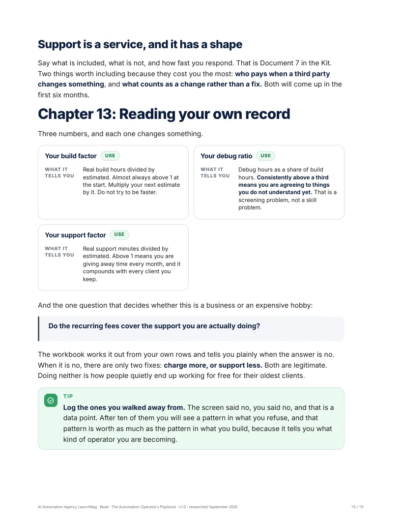 Playbook ch. 13: the three numbers that tell you whether this is working