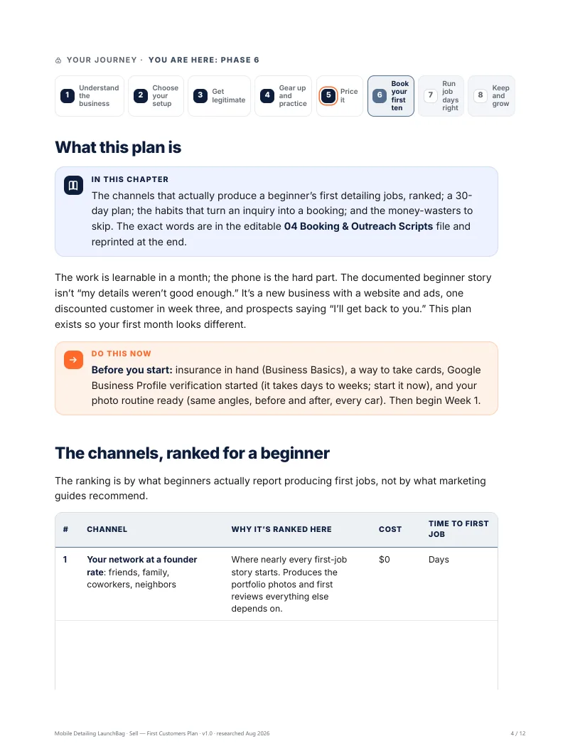 First Customers Plan + Scripts preview