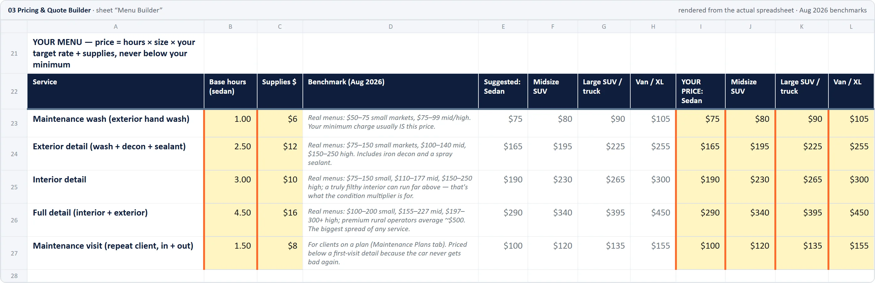 Pricing & Quote Builder preview