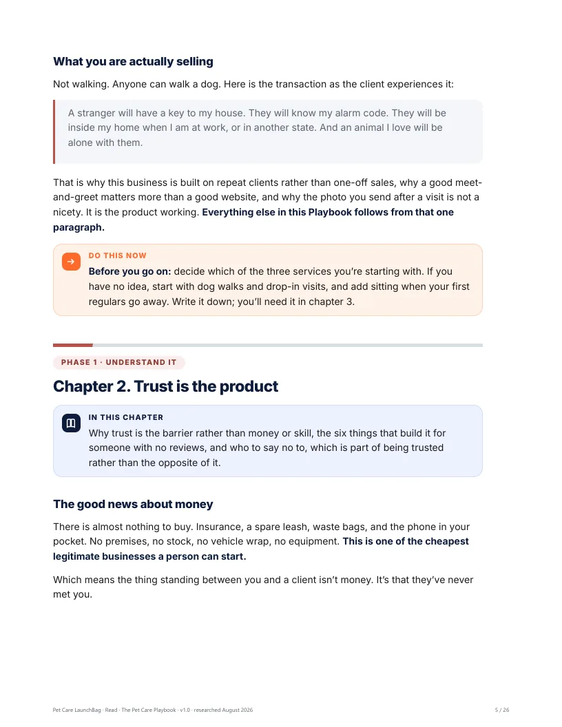 Playbook chapter 2: trust is the product, and what a stranger is actually deciding