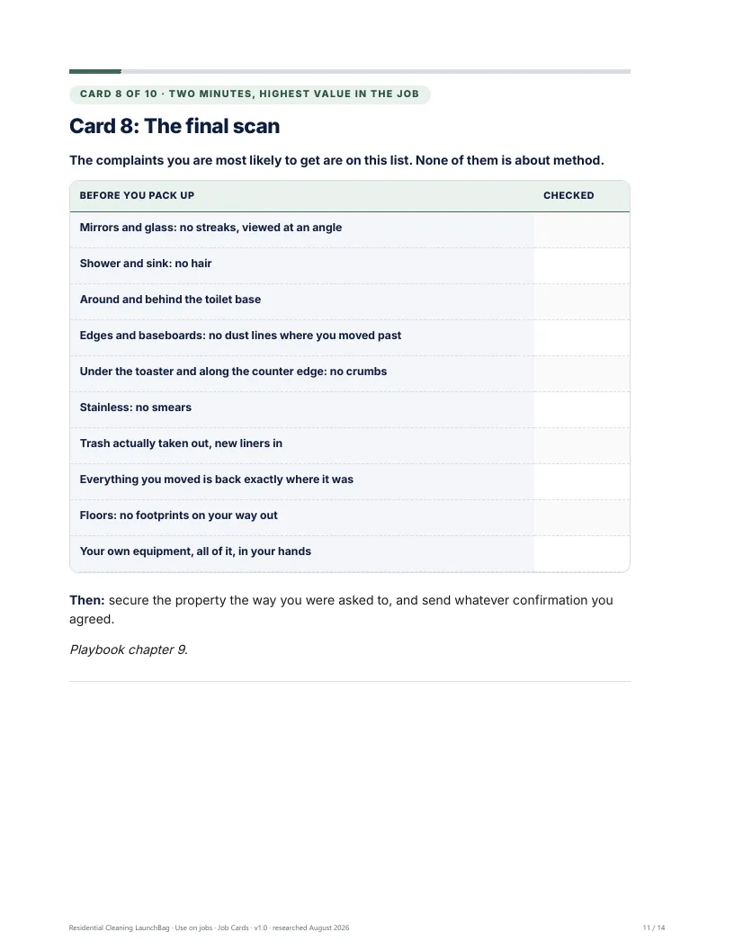 Job Cards: the final scan, built from what clients actually notice