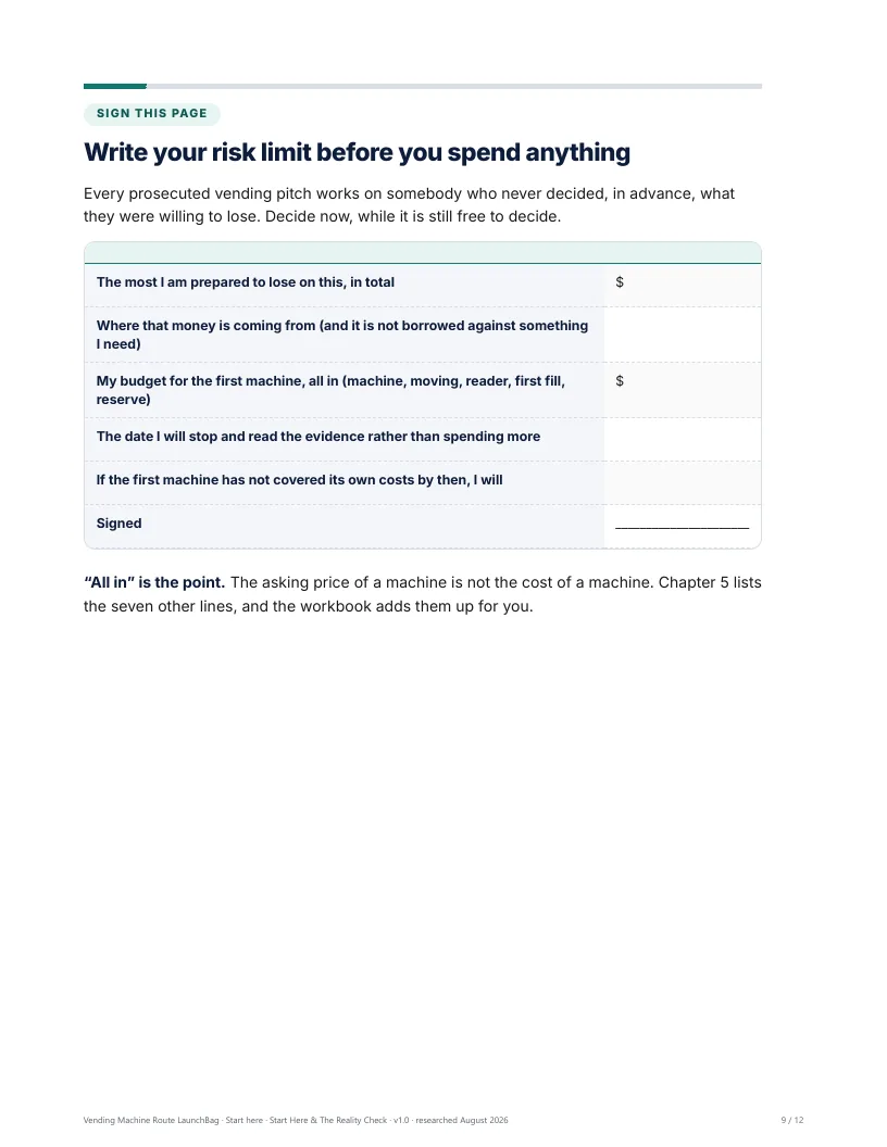 Start Here: the risk limit you sign before spending anything